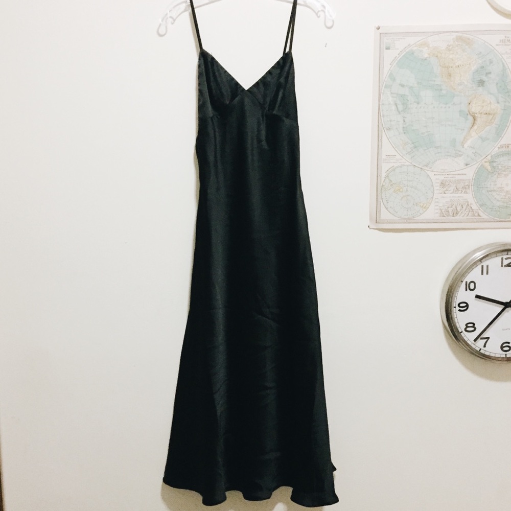 NWT Daya by Zendaya Black Pin Tuck Cami Slip Dress